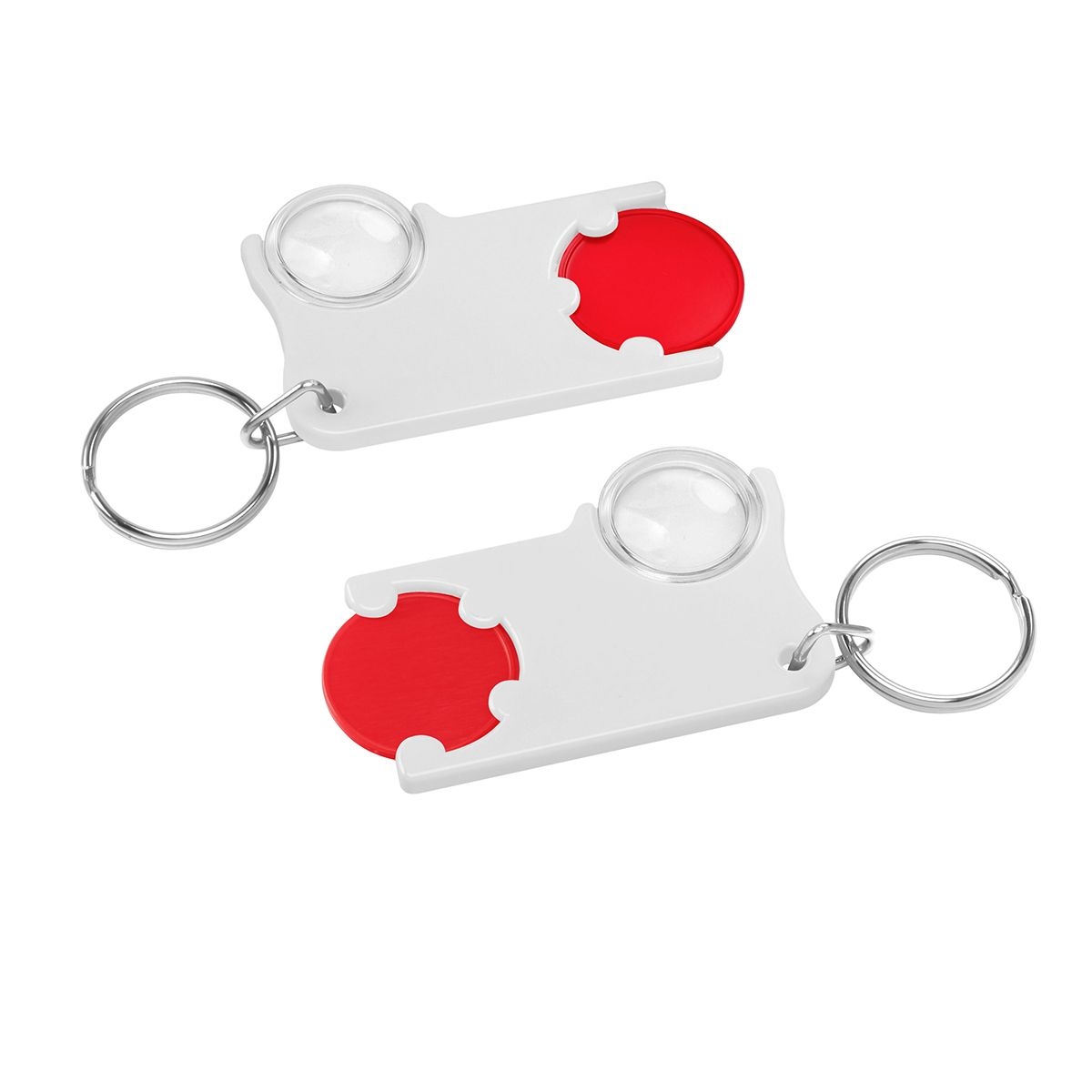 HE8286R-1-0Chiphalter mit 1€-Chip und Lupe_ rot_ weiss HE8286R-1-0Chiphalter mit 1€-Chip und Lupe_ rot_ weiss
