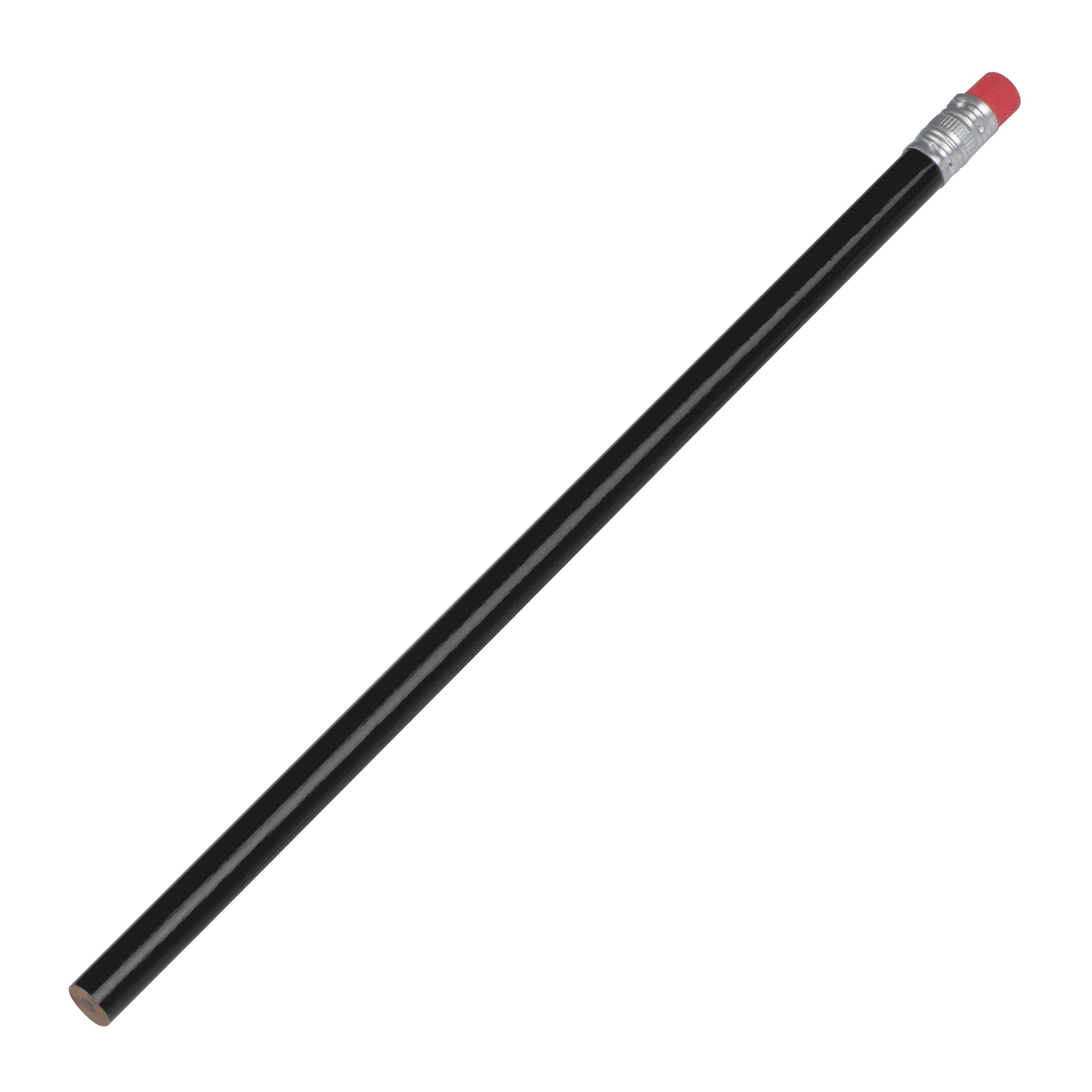 Bleistift mit Radiergummi, schwarz