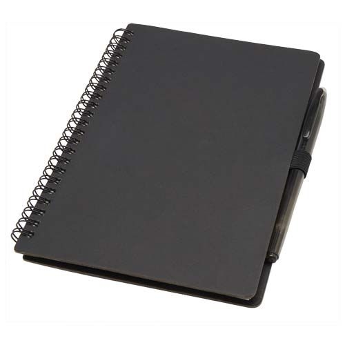 PF107986-3Slate A5 wiederverwendbares Hardcover Notizbuch und Stiftset _schwarze Mine_ schwarz