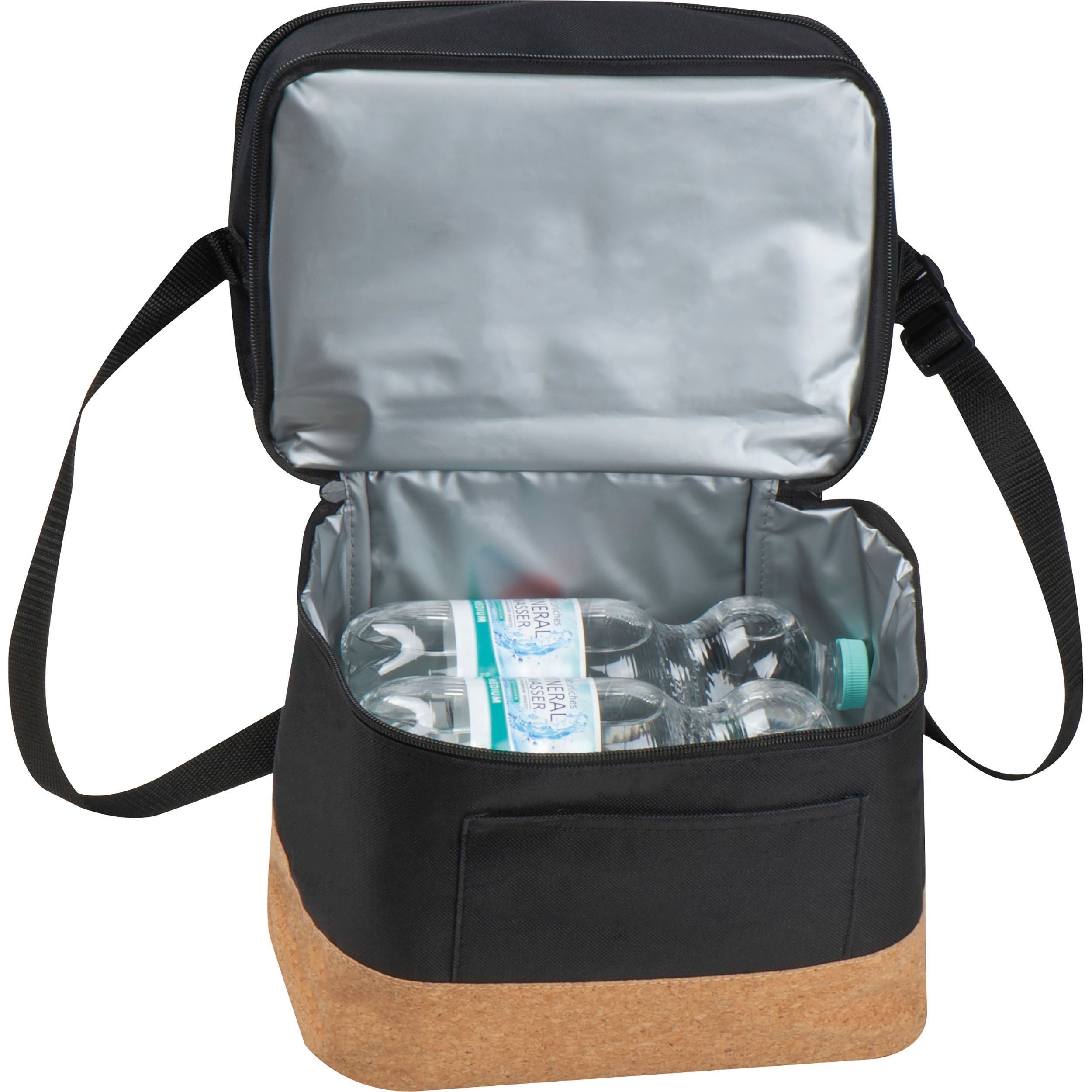 MA62610-03Kuehltasche aus RPET mit Extrafach und Korkboden_ schwarz