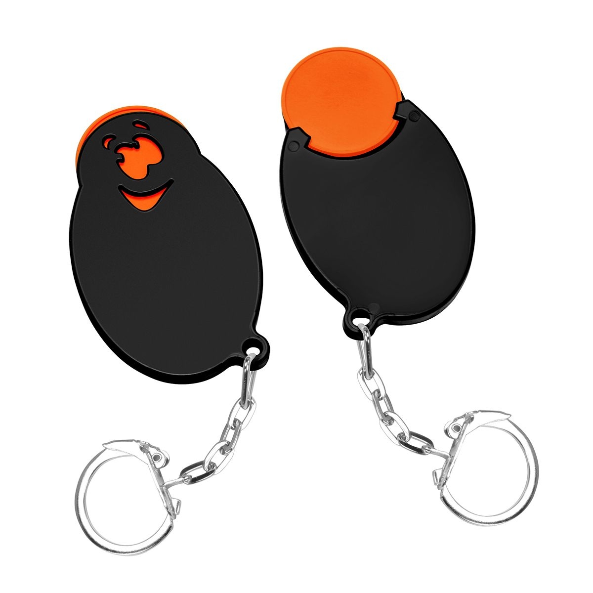 HE7855K-5-6Chiphalter mit 1€-Chip _Gesicht_ orange_ schwarz