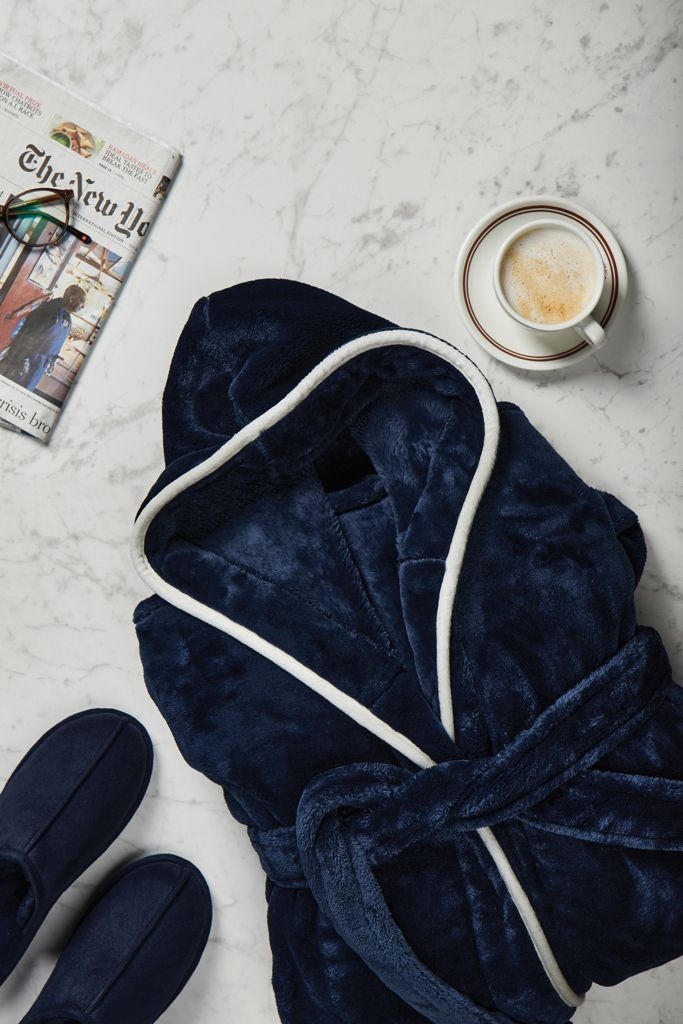 XDV960T-2VINGA Louis Luxus Pluesch GRS rPET Bademantel Groesse L_XL_ navy blau