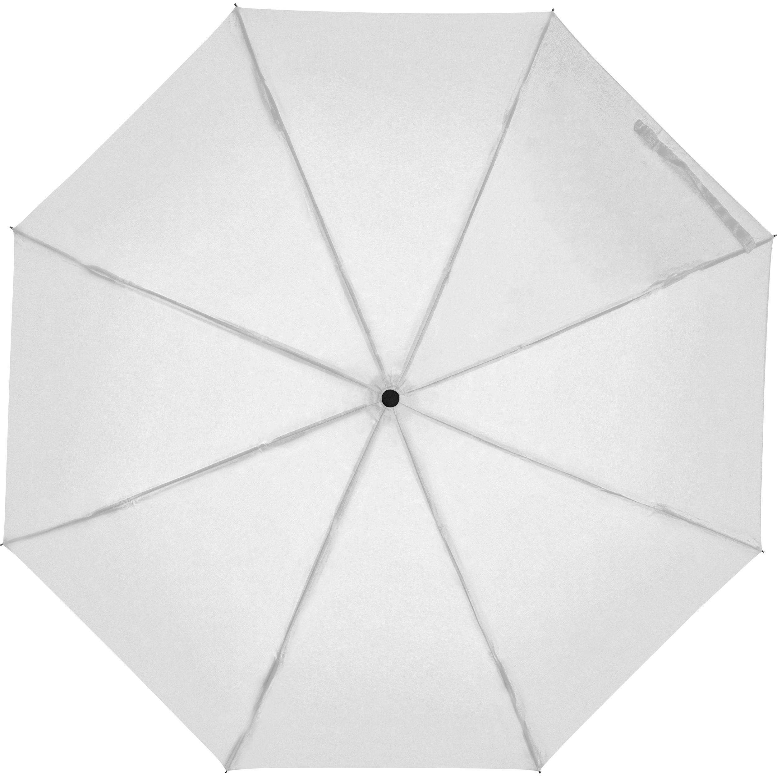 MA40885-06Taschenschirm aus Pongee mit Karabinergriff_ weiss
