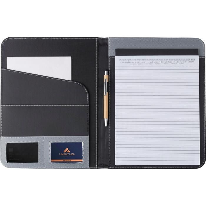 GI8668-03Dokumentenmappe aus Polyester_Kunstleder Ivo_ grau