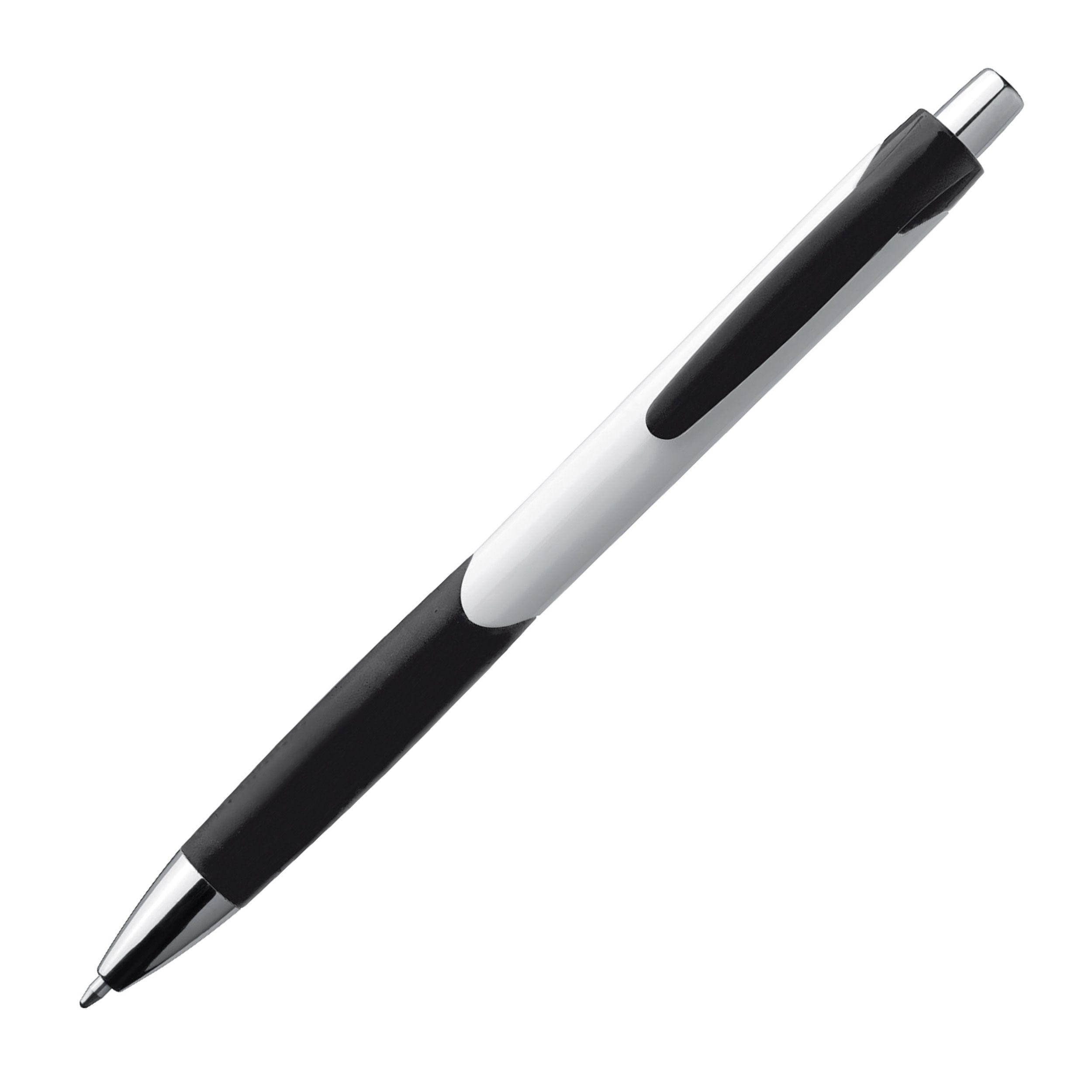 MA17899-03Kugelschreiber mit farbiger Gummigriffzone _ schwarz
