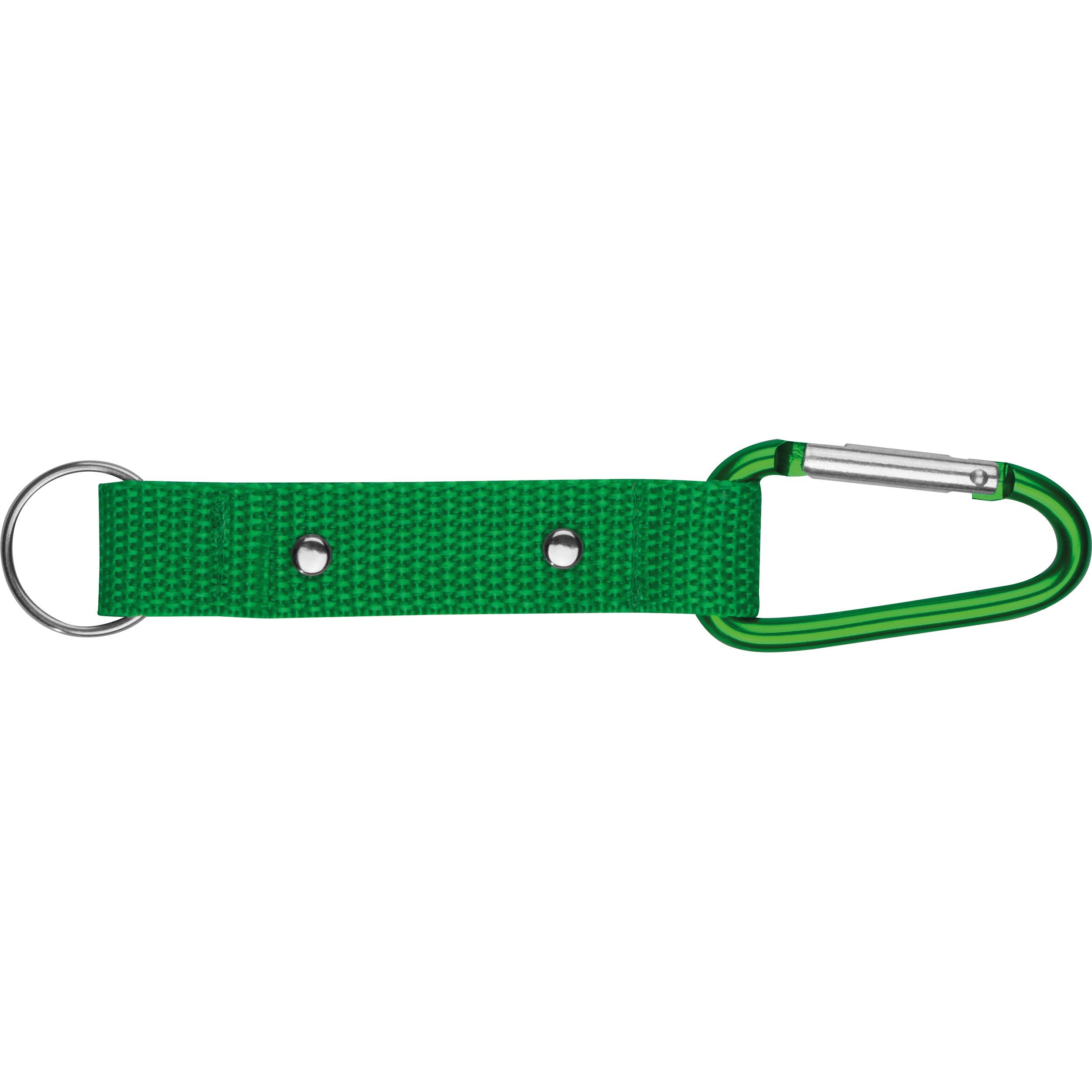 MA91168-09Schluesselanhaenger mit Karabiner und Plaettchen aus Metall_ gruen