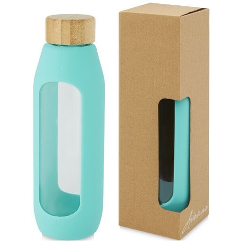 PF100666-2Tidan 600 ml Flasche aus Borosilikatglas mit Silikongriff_ tide gruen PF100666-2Tidan 600 ml Flasche aus Borosilikatglas mit Silikongriff_ tide gruen