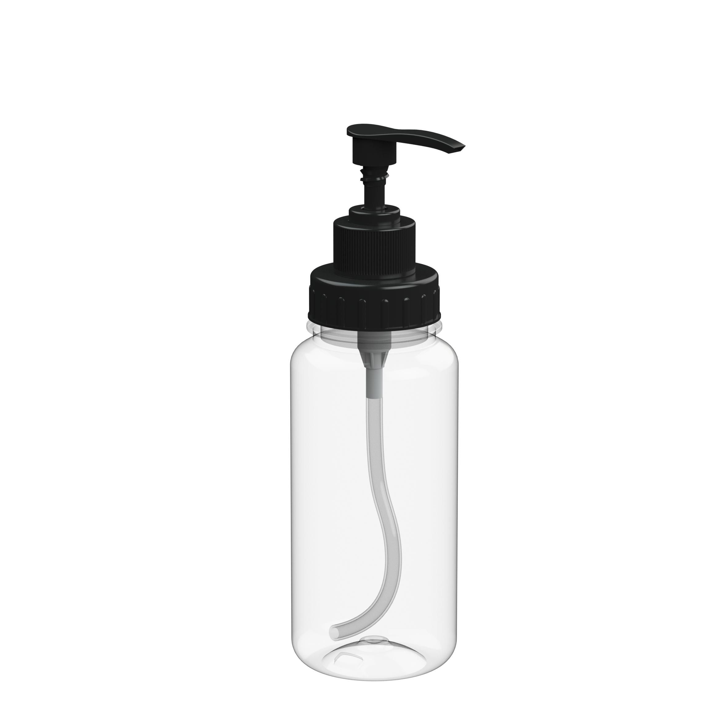 EL01671-3Seifenspender _Basic_ 400 ml_ transparent-braun_ schwarz