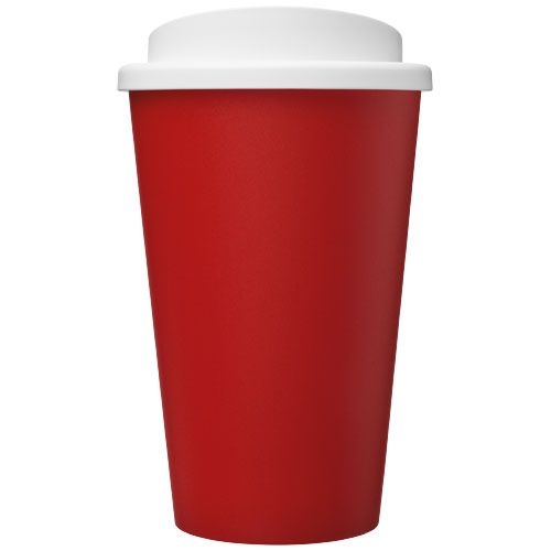 PF210422-28Americano® Eco 350 ml recycelter Becher_ rot_weiss