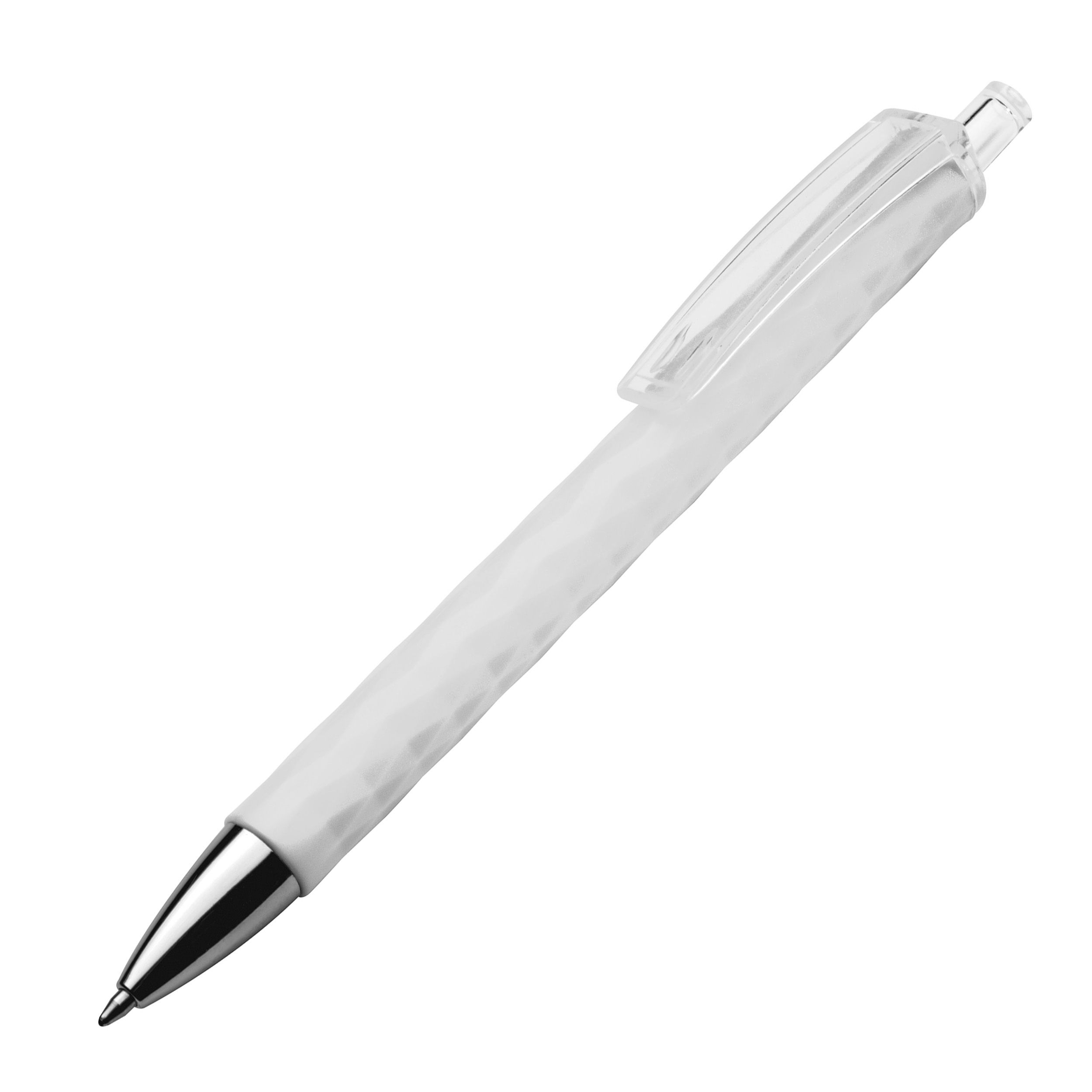 MA10694-06Kugelschreiber mit gemustertem Schaft_ weiss