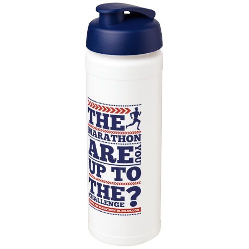 PF210074-3Baseline® Plus grip 750 ml Sportflasche mit Klappdeckel_ weiss_blau