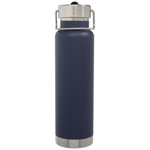 PF100732-2Thor 750 ml Kupfer-Vakuum Sportflasche mit Trinkhalm_ dunkelblau