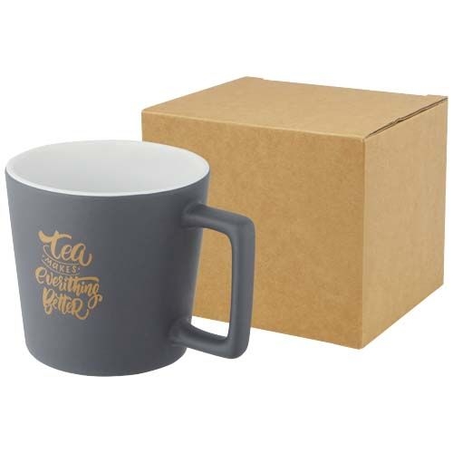 PF100900-1Cali 370 ml Keramiktasse mit matter Oberflaeche_ weiss_grau matt