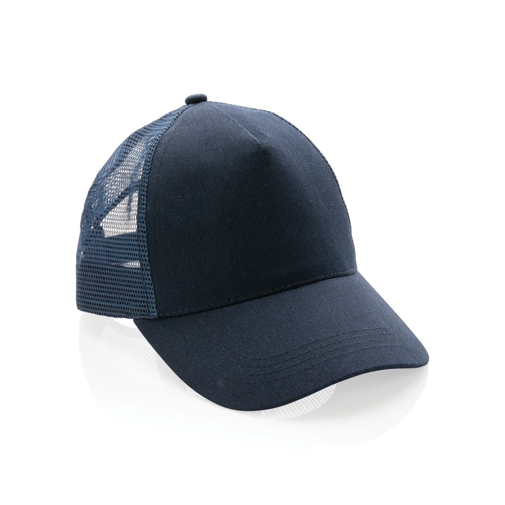 XDP453.35-9Impact AWARE™ 190gr Brushed rCotton 5 Panel Trucker-Cap_ navy blau