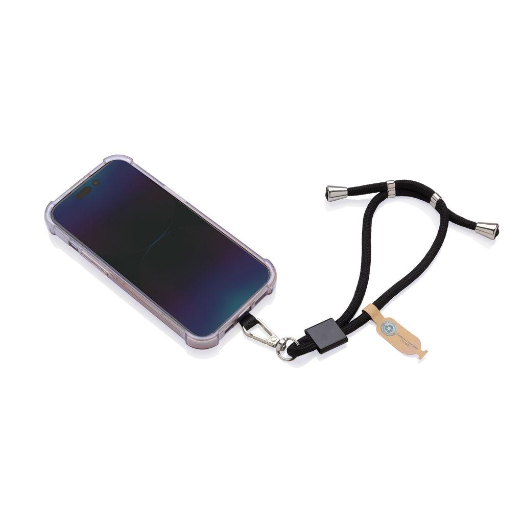 XDP302.84-01CarryLoop verstellbares Handy-Handgelenksband aus RCS rPET_ schwarz