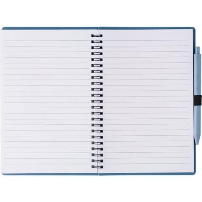 GI480875-05Notizbuch und Kugelschreiber aus Weizenstroh Massimo_ blau