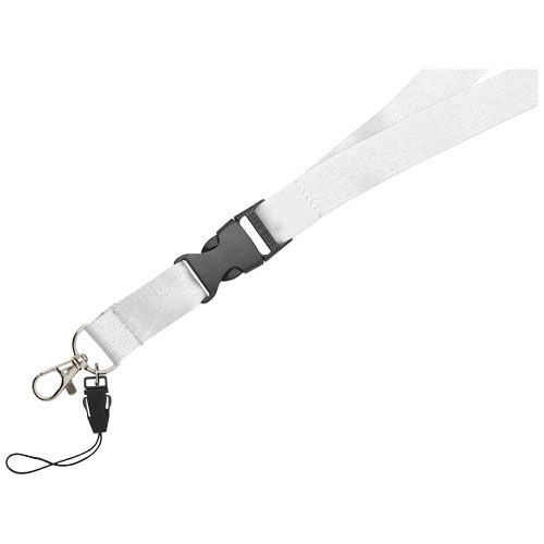 PF102508-2Sagan Lanyard mit abnehmbarer Schnalle und Handyband_ weiss