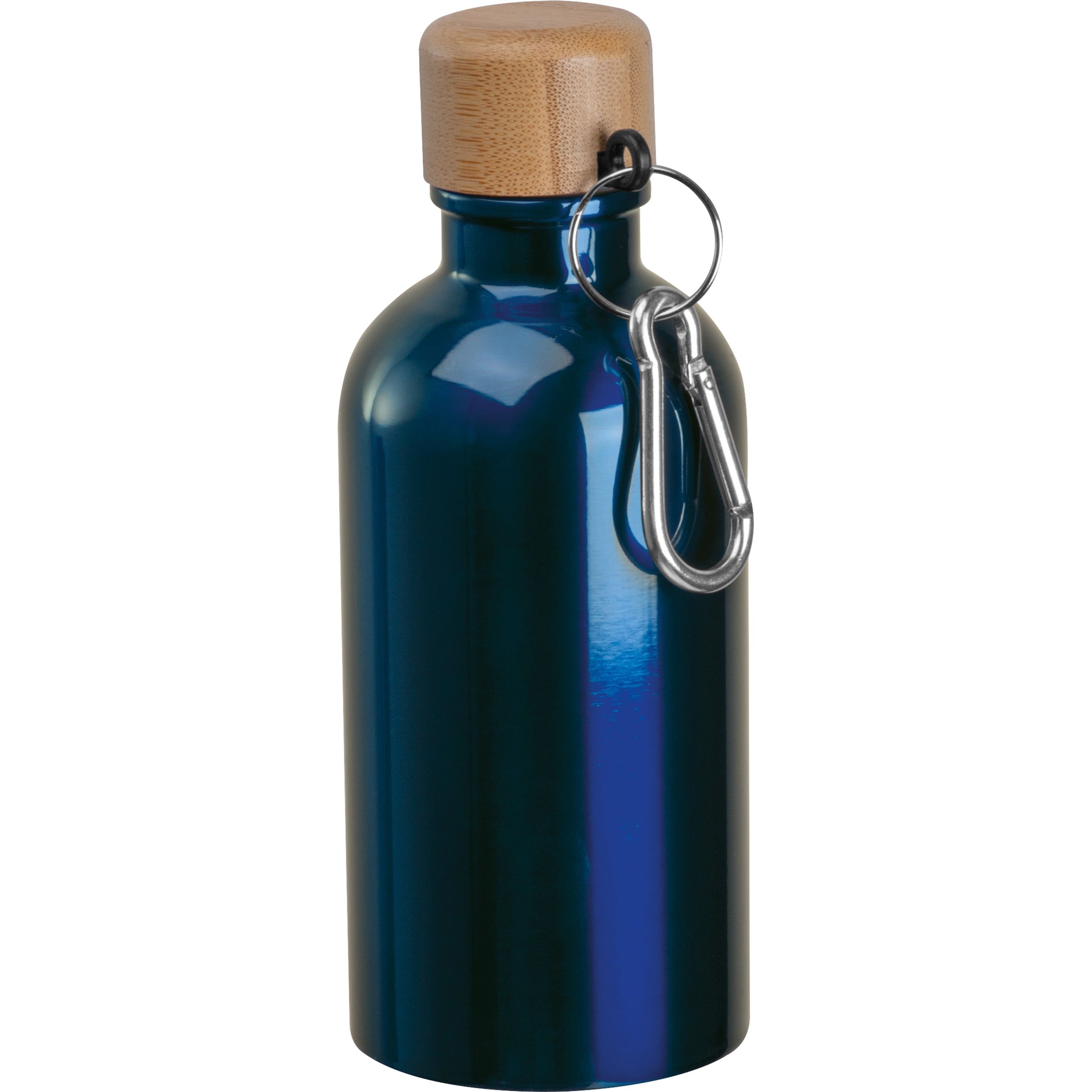 MA84972-44Edelstahltrinkflasche mit Karabiner_ 400ml MARILYN_ dunkelblau