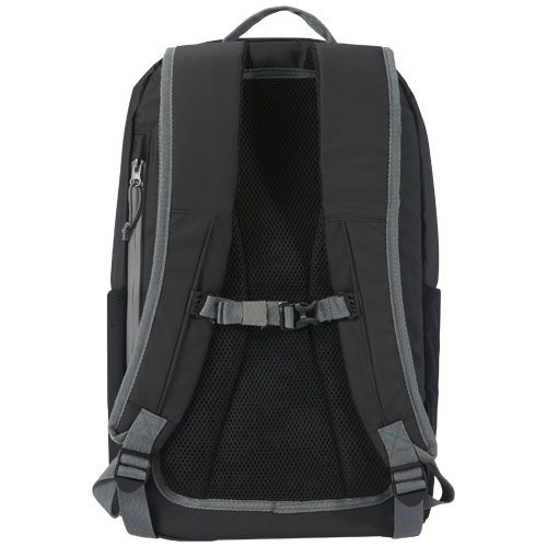 Aqua wasserabweisender 15" Laptop-Rucksack aus GRS Recyclingmaterial 21 L, schwarz