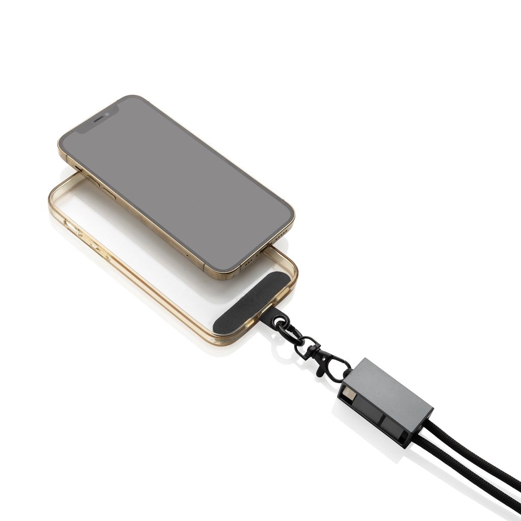 XDP302.54-02Terra 60Wduales Ladekabel aus RCS recyceltem PET mit Lanyard_ grau