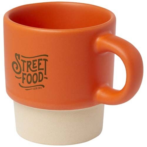 PF100805-2Olympia 130 ml stapelbarer Expresso Becher mit Tonboden_ orange