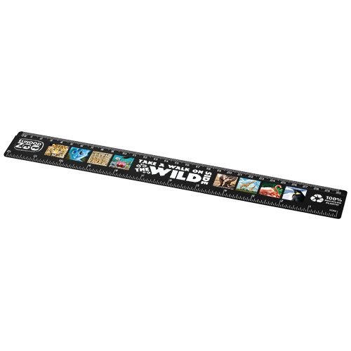 PF210468-6Refari 30 cm Lineal aus recyceltem Kunststoff_ schwarz