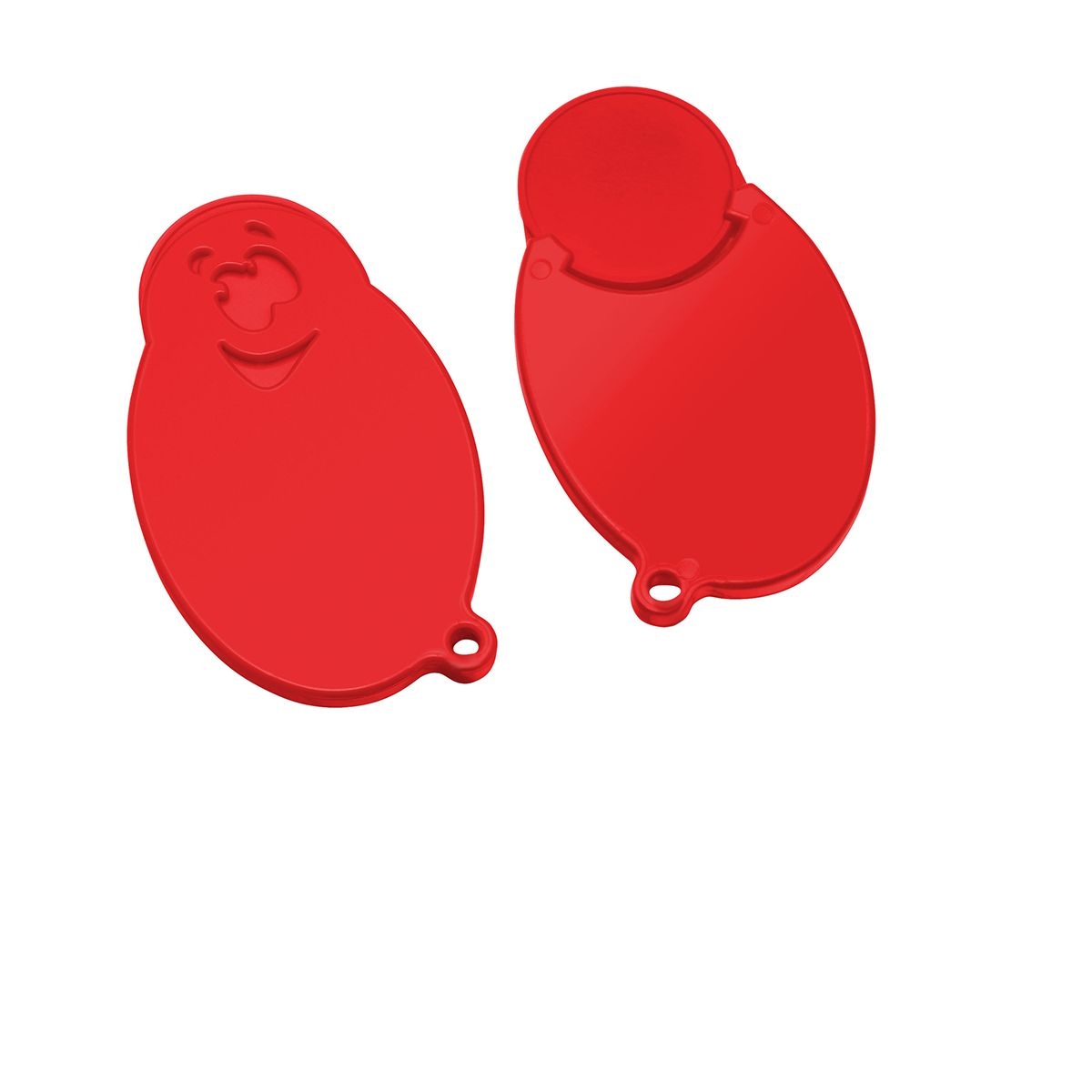 HE7855-1-1Chiphalter mit 1€-Chip _Gesicht_ rot_ rot