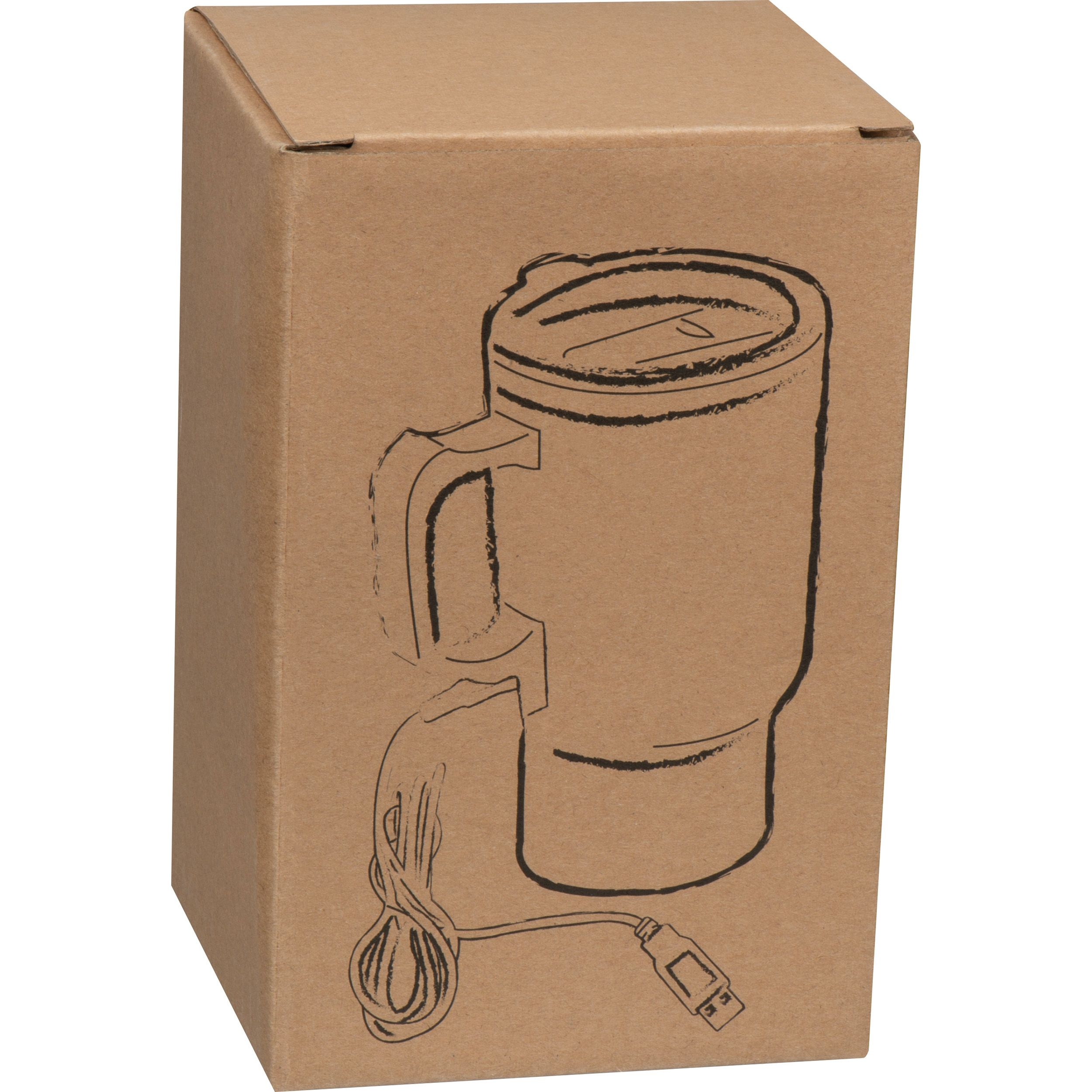 MA62613-07Warmhaltebecher mit USB Anschluss_ silbergrau