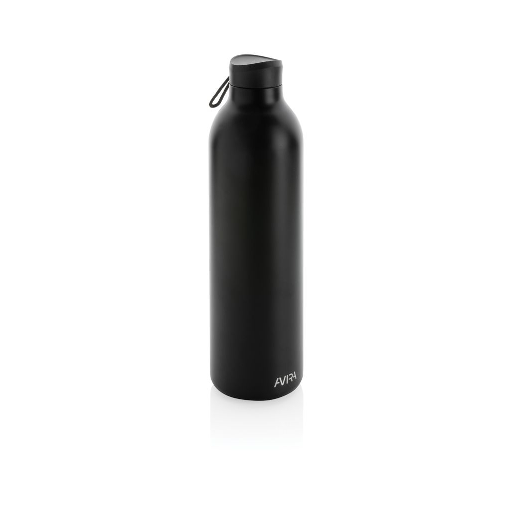 XDP438.01-1Avira Avior RCS recycelte Stainless-Steel Flasche 1L_ schwarz