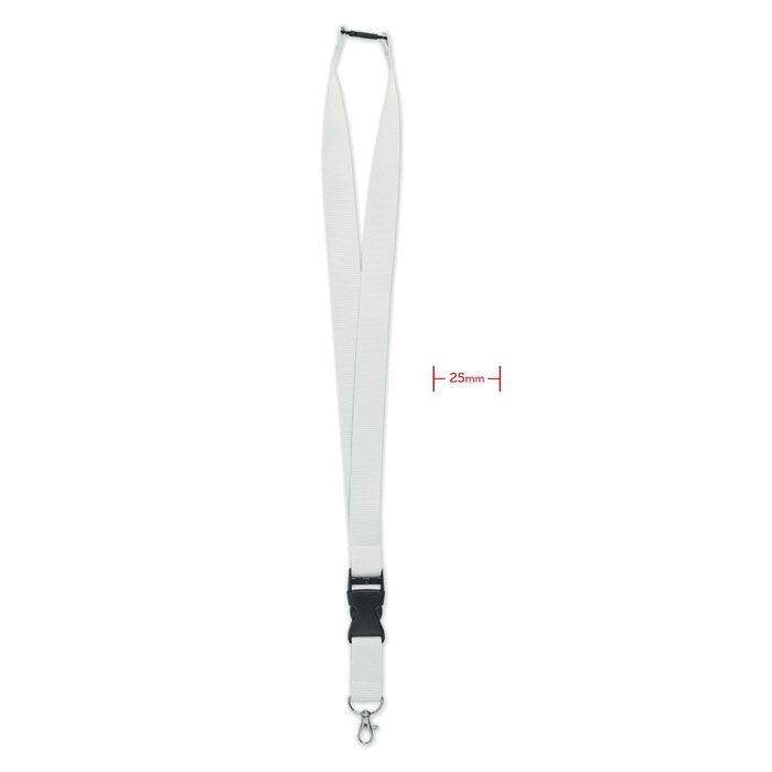 MO9661-06Wide Lany Lanyard mit Metallkarabiner_ Weiss MO9661-06Wide Lany Lanyard mit Metallkarabiner_ Weiss