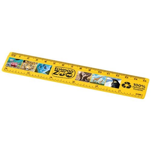 PF210467-2Refari 15 cm Lineal aus recyceltem Kunststoff_ gelb