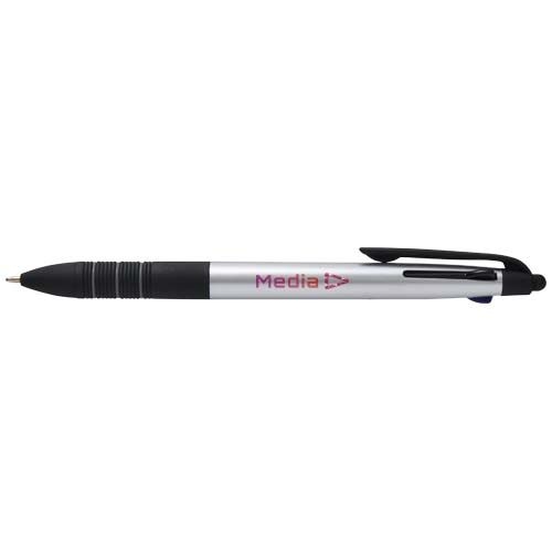 PF106376-1Trine 3-Farben RCS recycelter Kugelschreiber mit Stylus_ silber