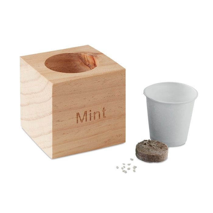 MO9337-40Menta Kraeuterpflanz-Set _Minze''_ holz