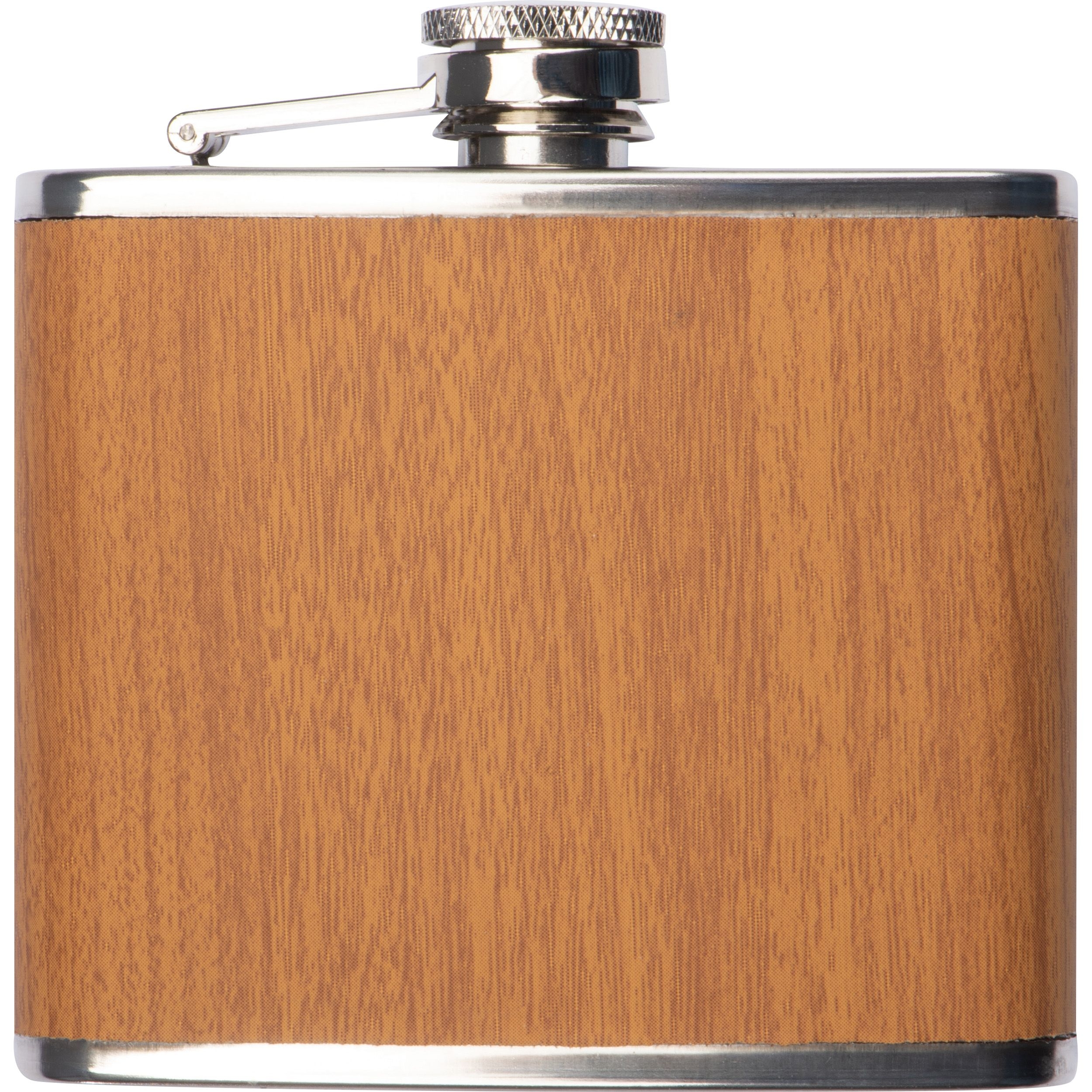 MA62439-01Flachmann aus Edelstahl im Holzdesign Fuellvermoegen 170ml_ braun