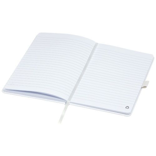 PF107763-1Honua A5 Notizbuch aus recyceltem Papier mit Cover aus recyceltem PET_ weiss