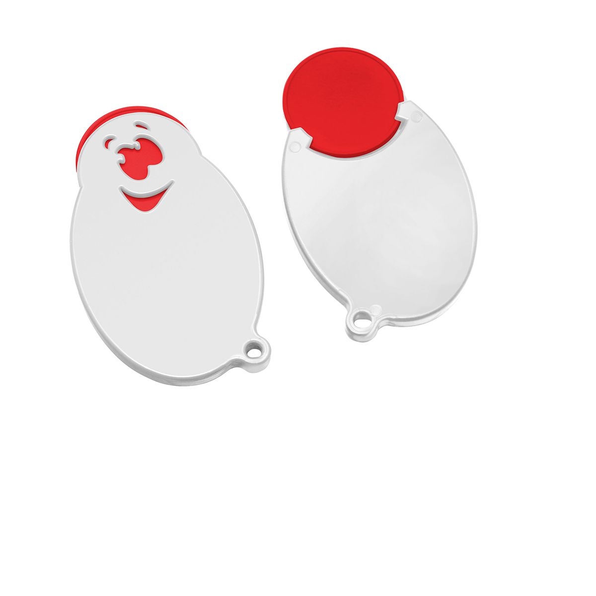 HE7855-1-0Chiphalter mit 1€-Chip _Gesicht_ rot_ weiss