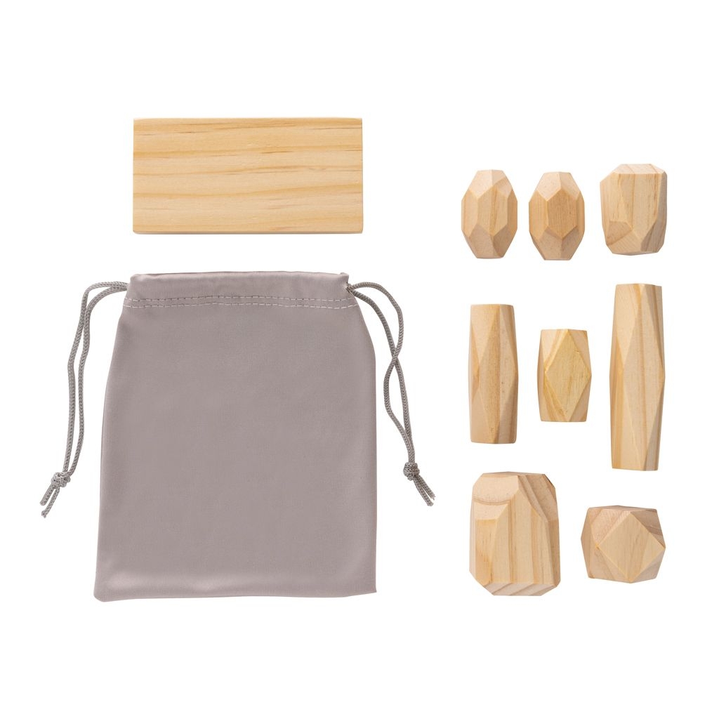 XDP940.29-9Ukiyo Crios hoelzerne Balanciersteine im Etui_ braun
