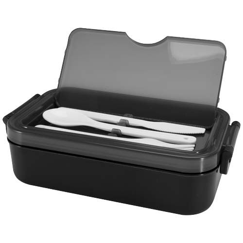 PF113420-4Snappy 1000 ml Lunchbox und Besteckset_ schwarz