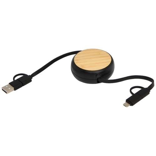 PF124419-2Chechia 100cm 5-in-1 Kabel aus recyceltem Kunststoff_ einziehbar_ fuer Datenuebertragung und 45W Schne