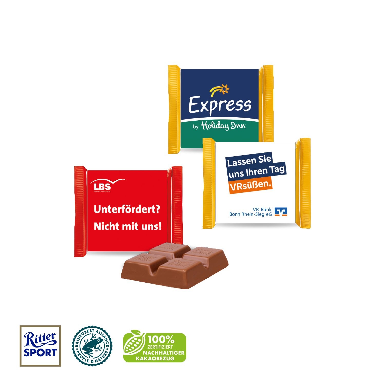 CD91291-02Ritter SPORT _Mini_ mit Werbebanderole_ Ritter Sport Mini_ Alpenmilch