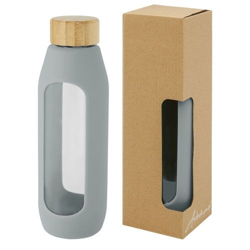 PF100666-3Tidan 600 ml Flasche aus Borosilikatglas mit Silikongriff_ grau PF100666-3Tidan 600 ml Flasche aus Borosilikatglas mit Silikongriff_ grau