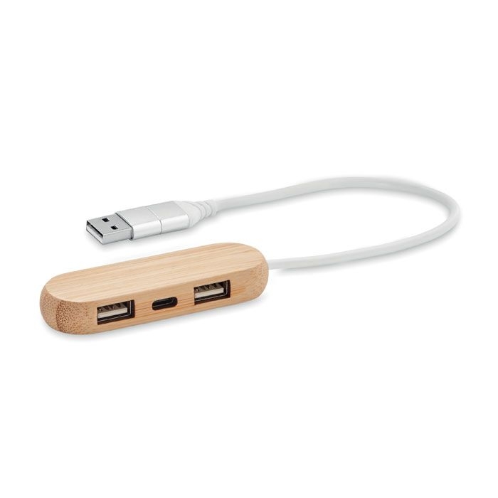 MO6848-40Vina C 3 Port 2.0 USB Hub_ holz