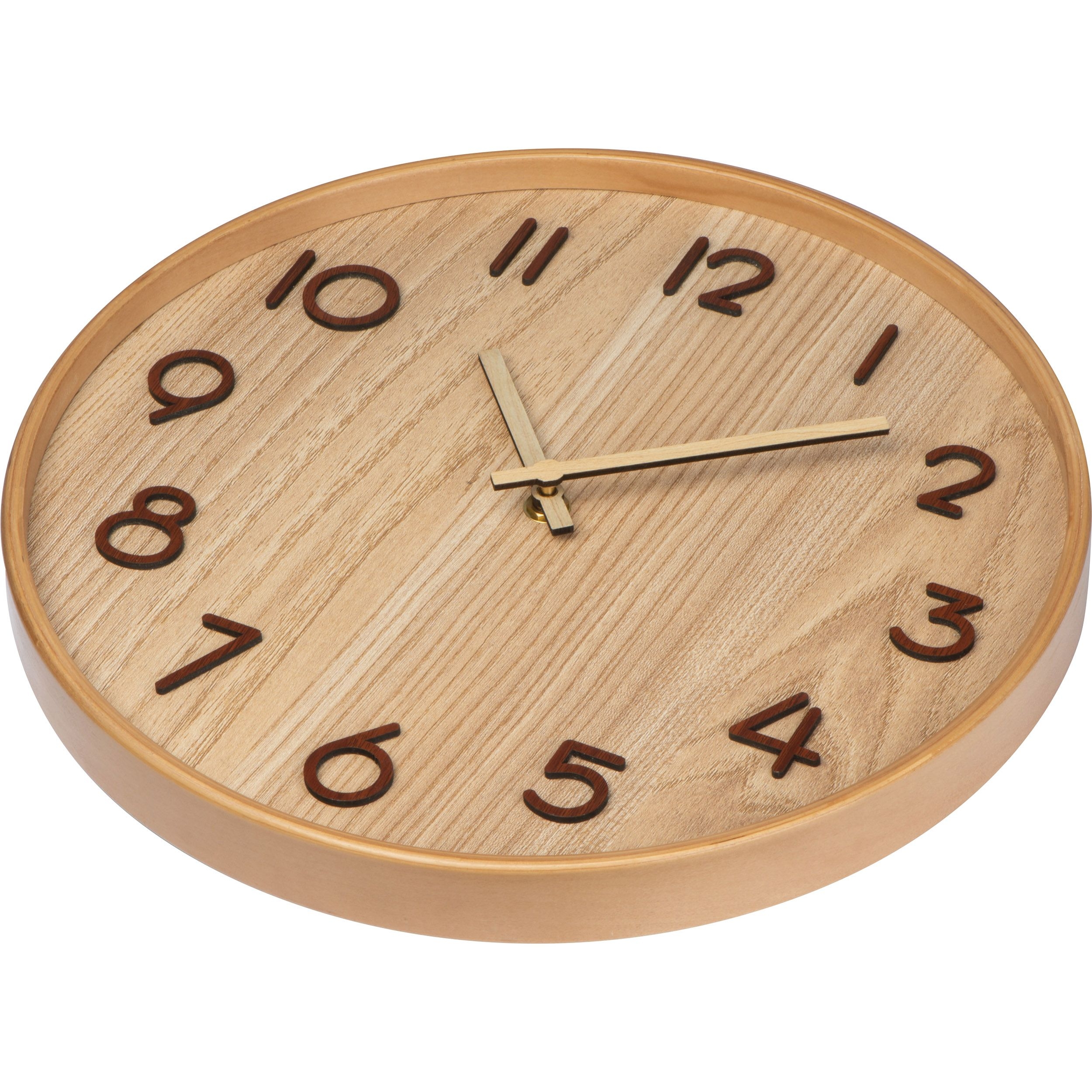 Wanduhr aus Holz, beige