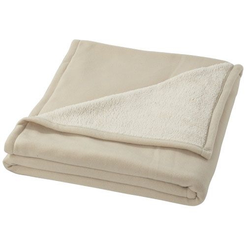PF112809-3Springwood Decke aus weichem Fleece und Sherpa-Plaid_ offwhite