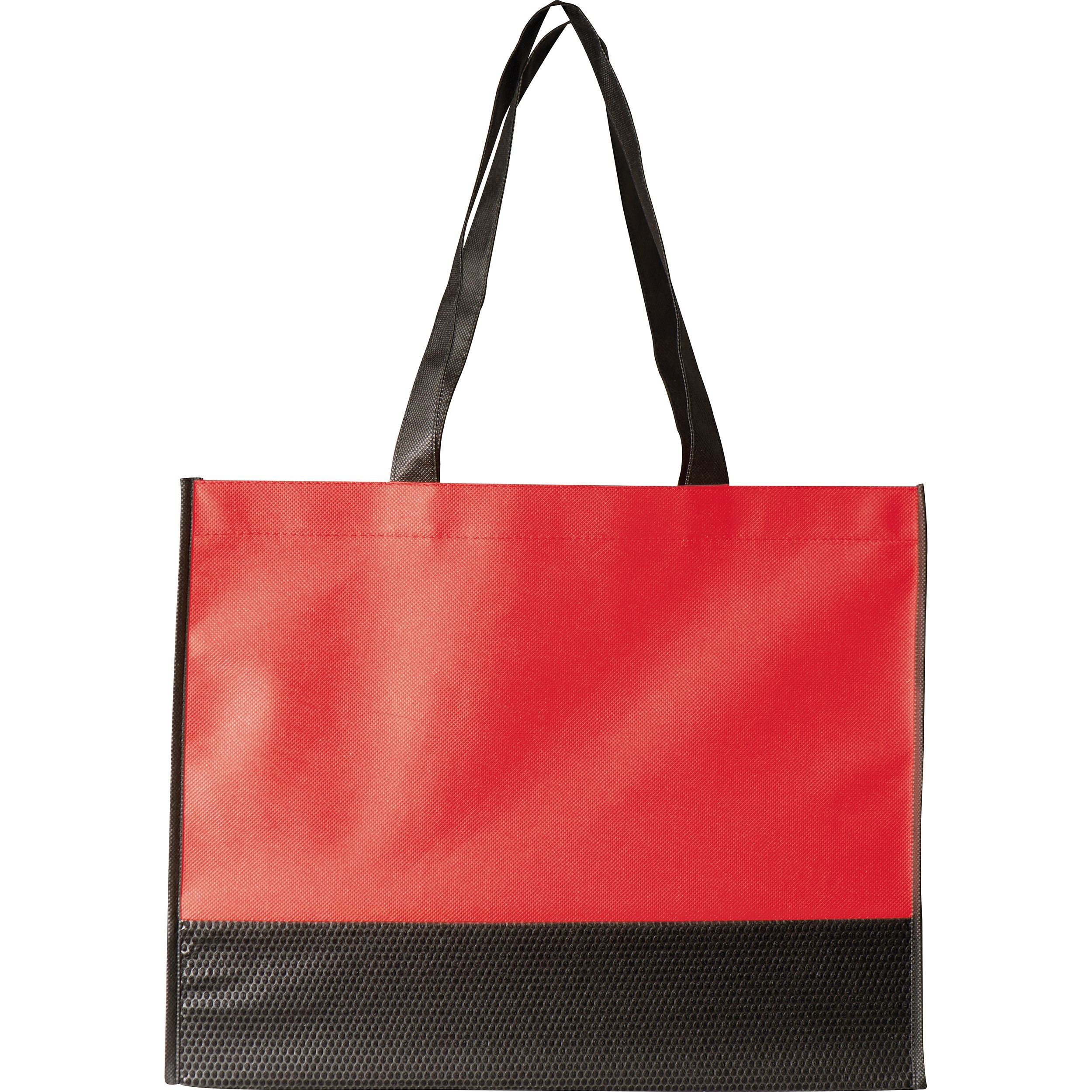 MA60094-05Faltbare Non Woven Einkaufstasche_ 2 farbig_ rot