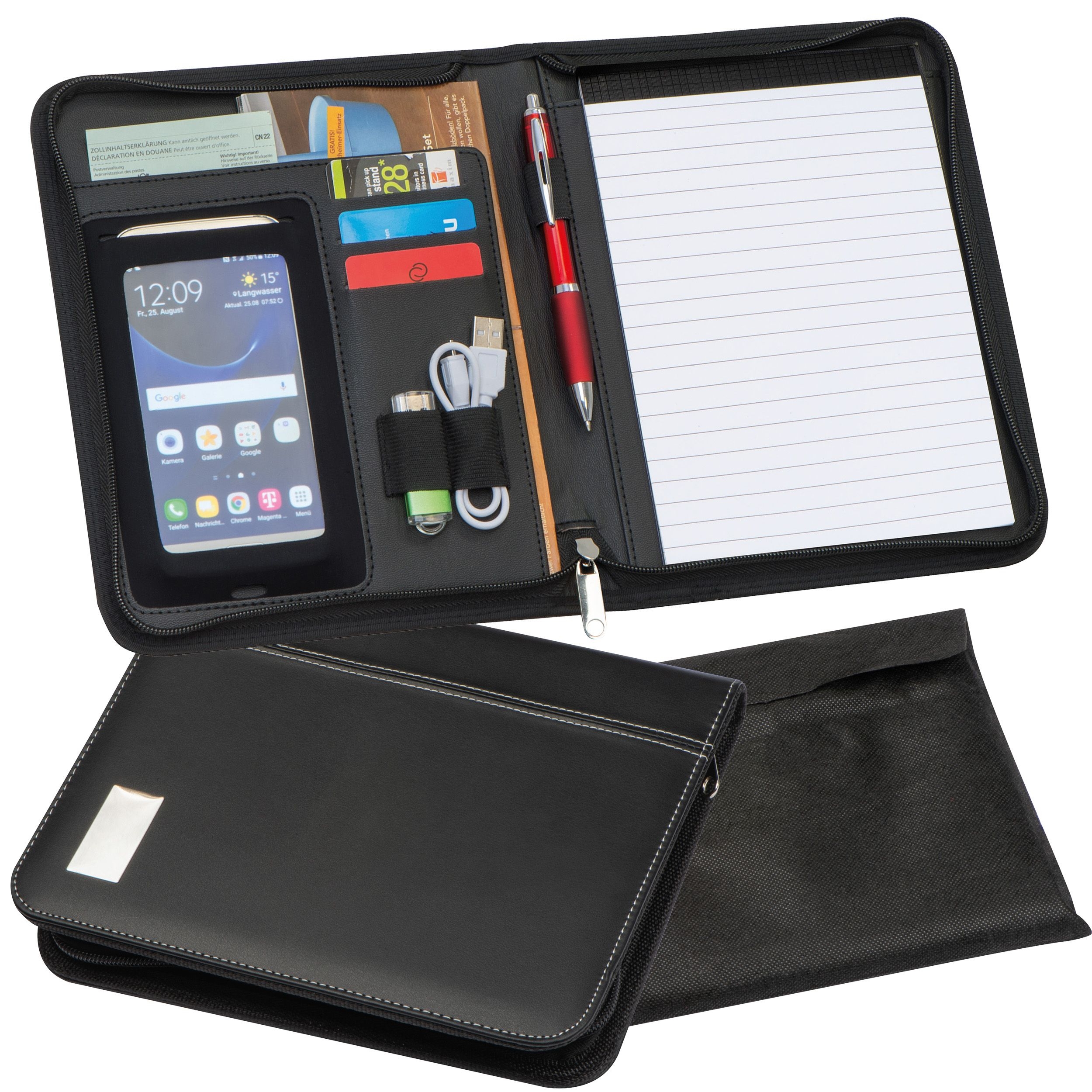 MA20633-03A5 Schreibmappe aus Kunstleder LOGAN_ schwarz