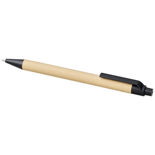PF107384-1Berk Kugelschreiber aus recyceltem Karton und Mais _schwarze Mine_ schwarz