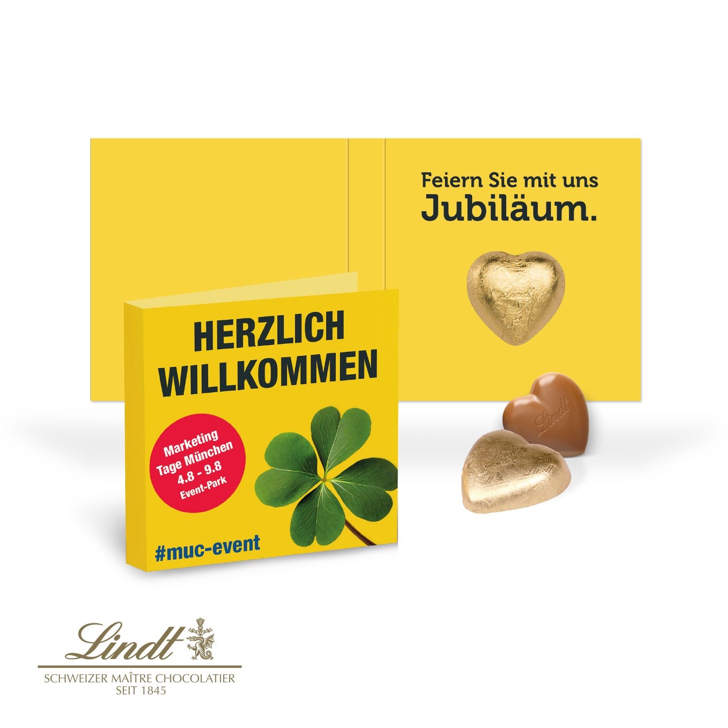 CD91246Werbe-Klappkarte mit Schokoladenherz von Lindt_ 5 g