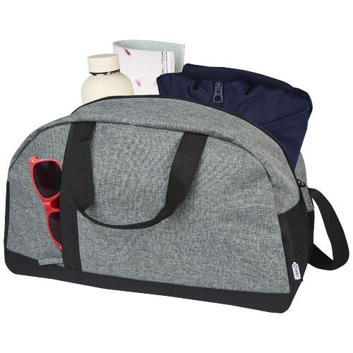 PF120656-1Reclaim GRS recycelte Sport-Reisetasche 21 L_ schwarz_heather grau