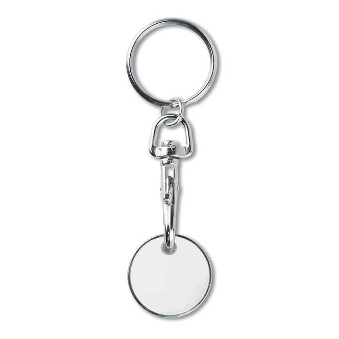 MO9748-06Tokenring Schluesselring mit Chip EUR_ Weiss MO9748-06Tokenring Schluesselring mit Chip EUR_ Weiss